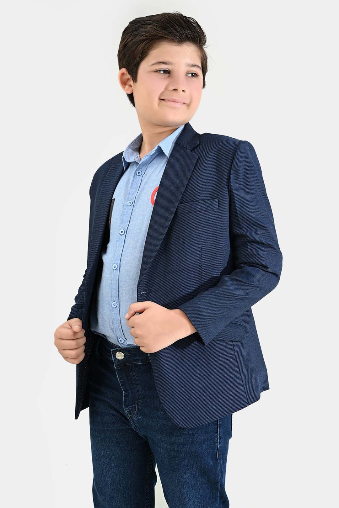 Boys Wool Blazer (Stitch) - Blue