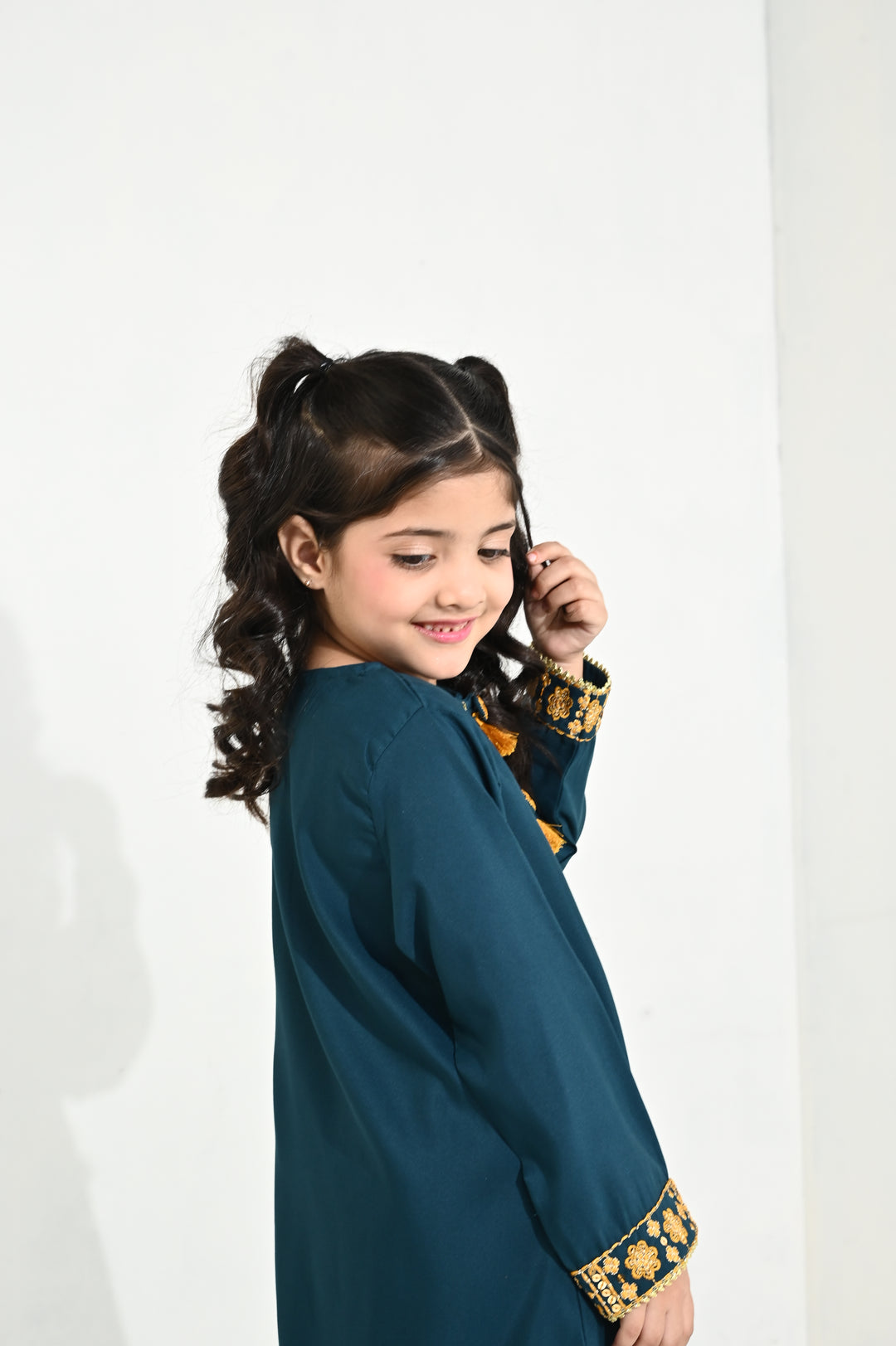Girls Poly Cambric 3Pcs - Teal Green