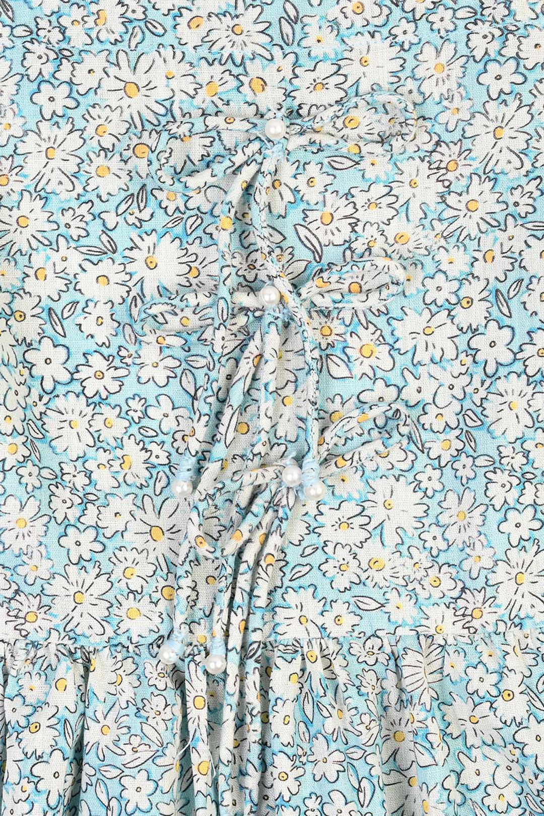 Girls Cotton Printed Frock Chintz-Blue