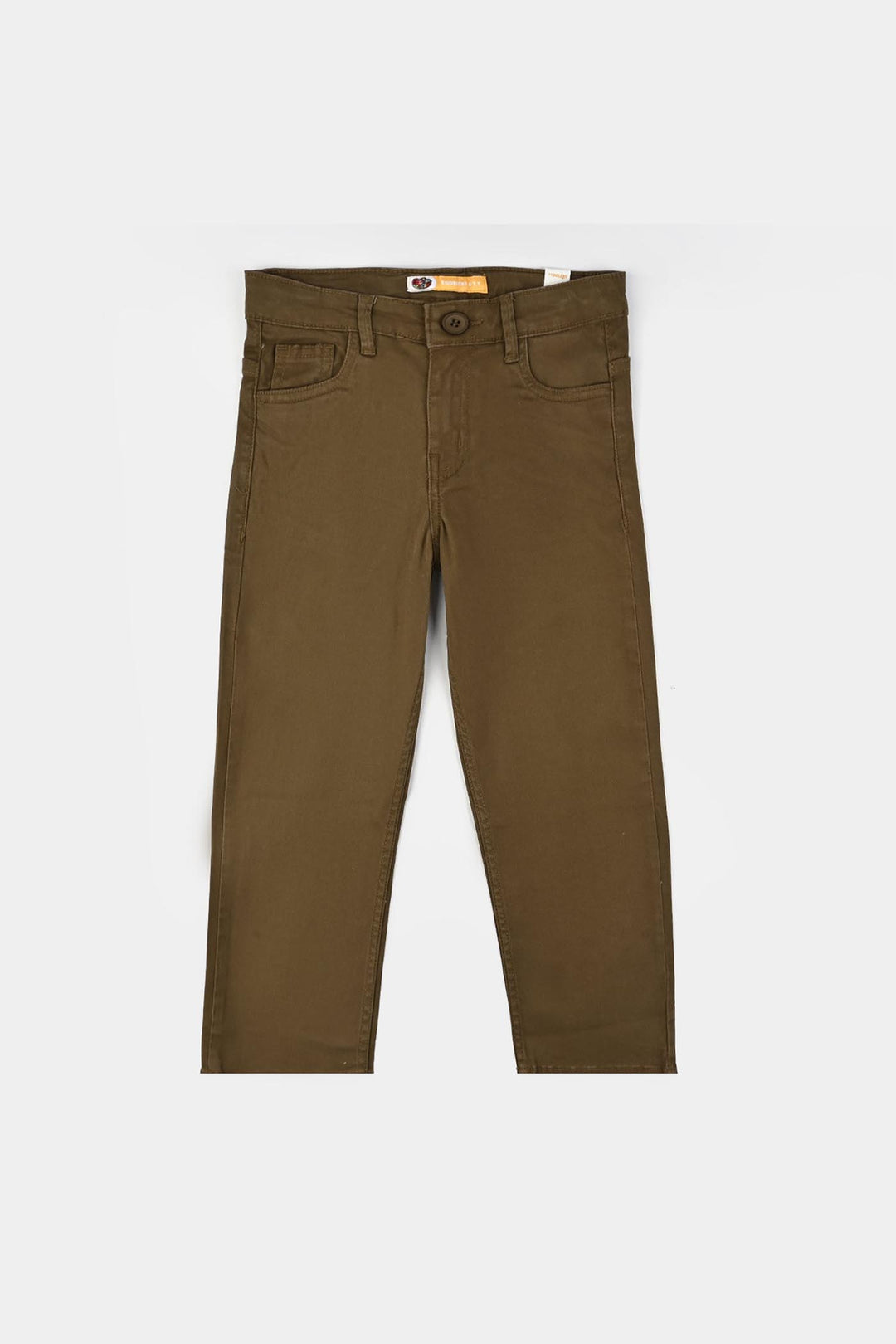 Boys Cotton Twill Pant Basic-Cashew