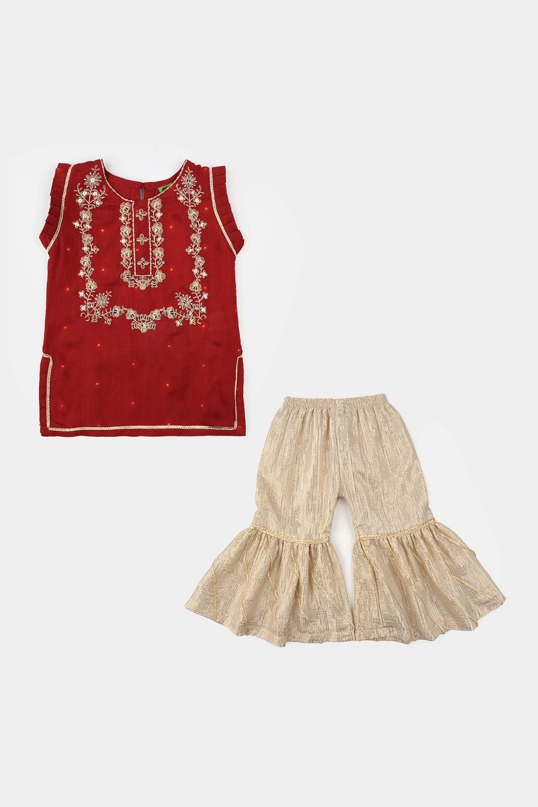 Infant Girls Jacquard 2-Piece Suit (Khumaar) - Red