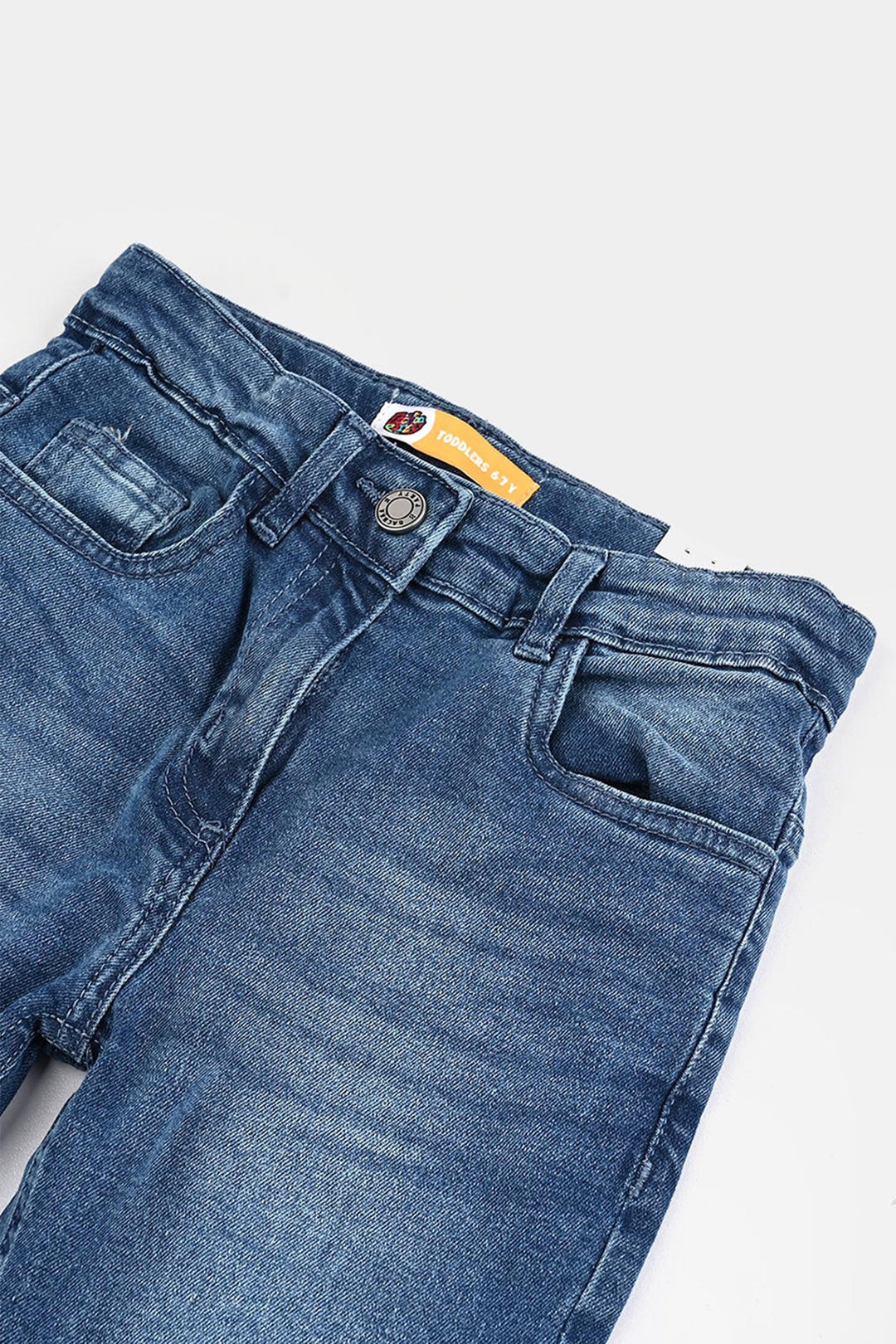 Girls Denim Stretch Pant Basic Flared Fit-Mid Blue
