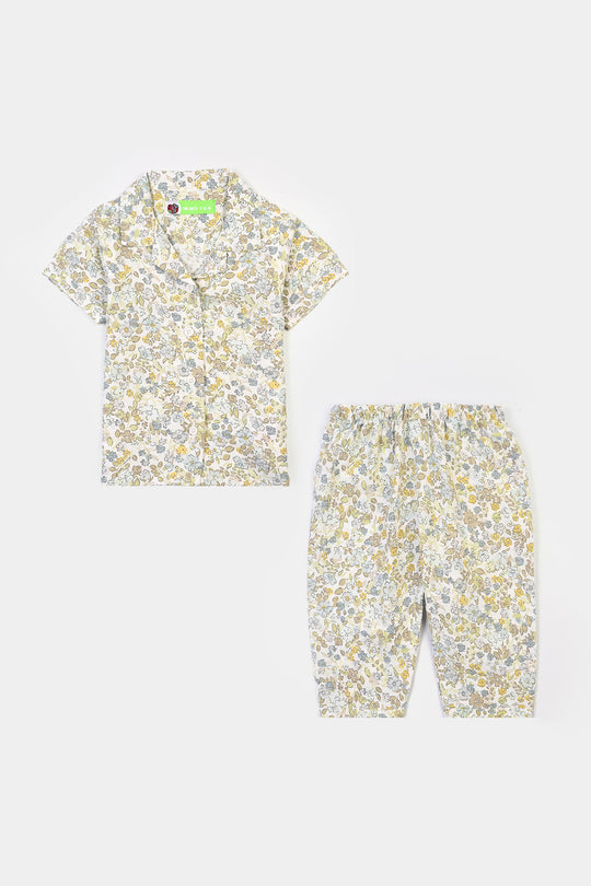 Infant Girls Linen Viscose Nightwear - Floral