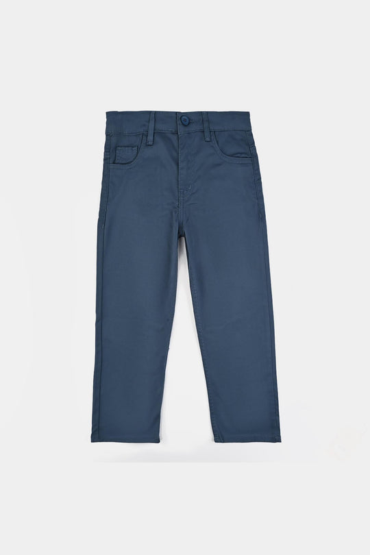 Boys Cotton Twill Pant Basic-NAVY