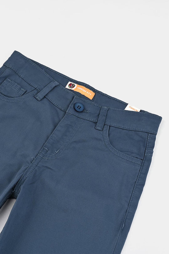 Boys Cotton Twill Pant Basic-NAVY