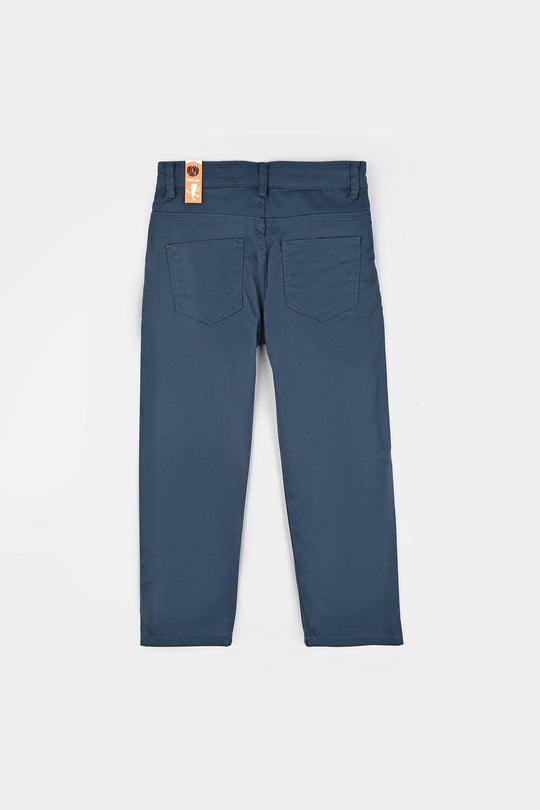 Boys Cotton Twill Pant Basic-NAVY