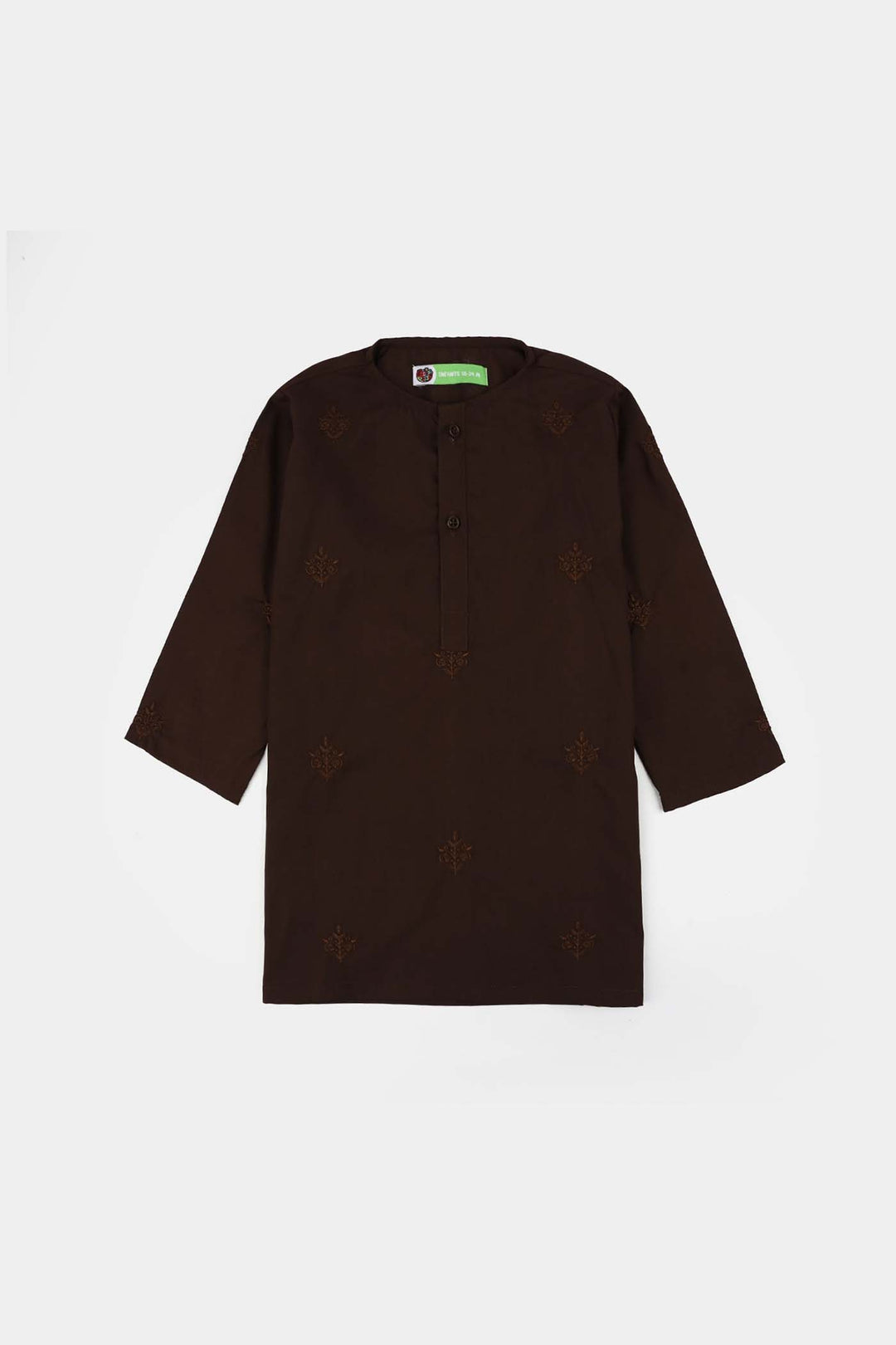 Infant Boys Poly Viscose Kurta Pajama (Choco) - Brown