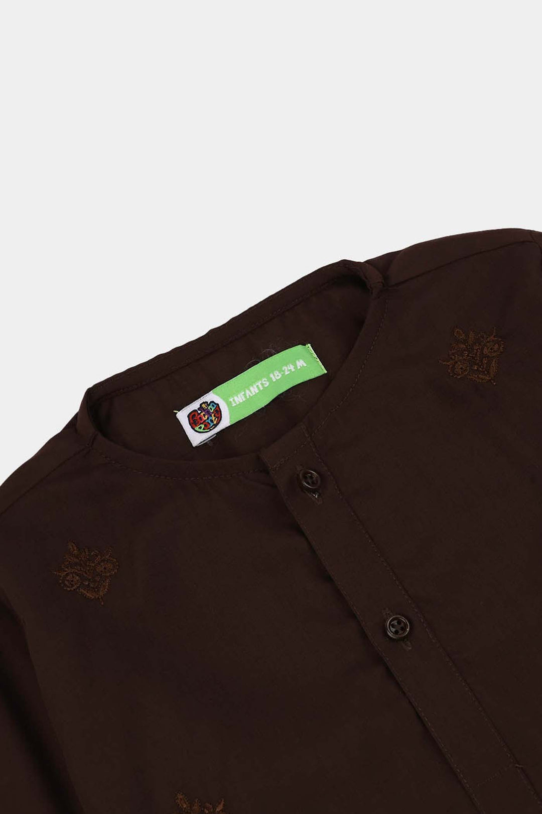 Infant Boys Poly Viscose Kurta Pajama (Choco) - Brown