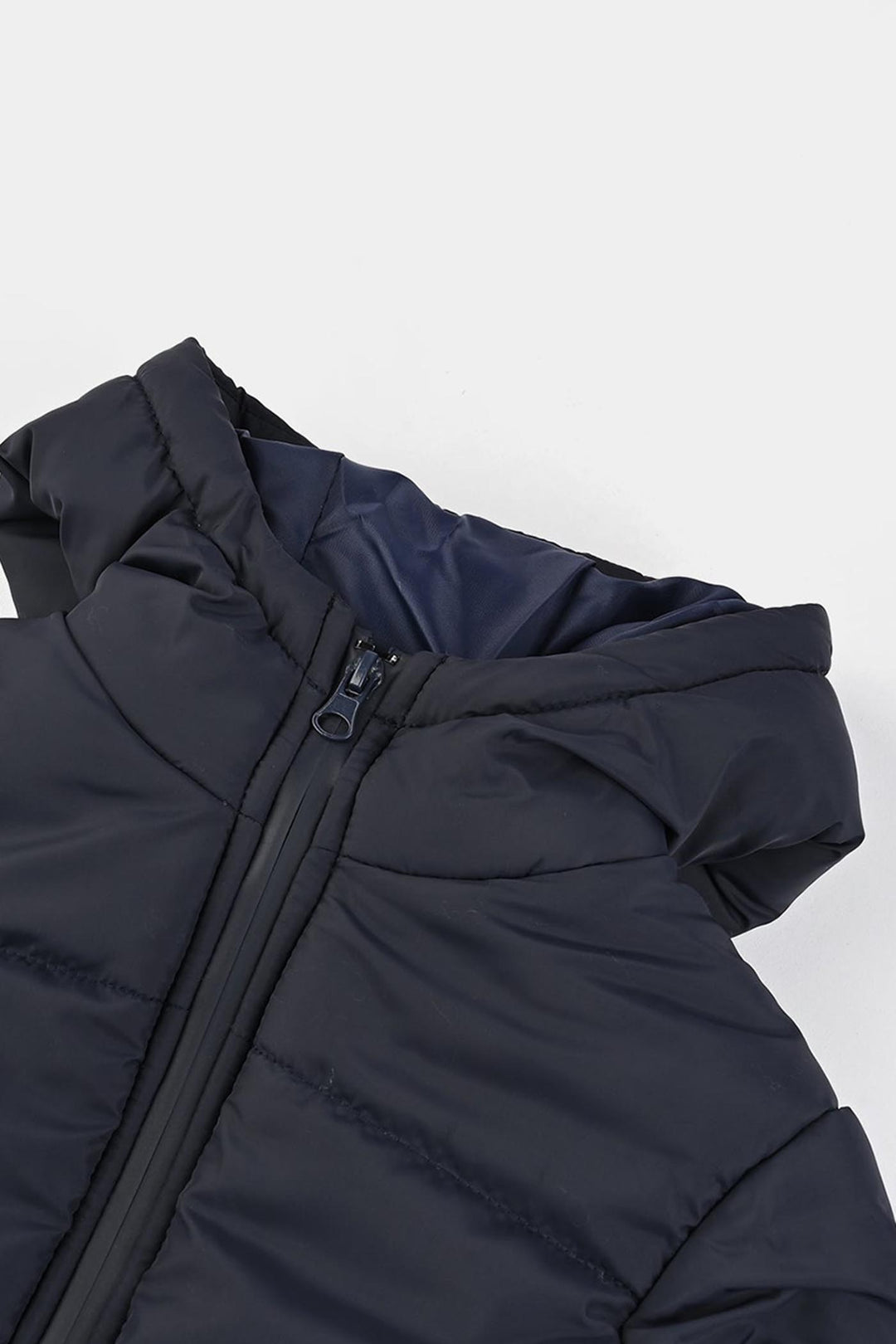 Boys Quilted Hooded Jacket F/S In Sports-NAVY