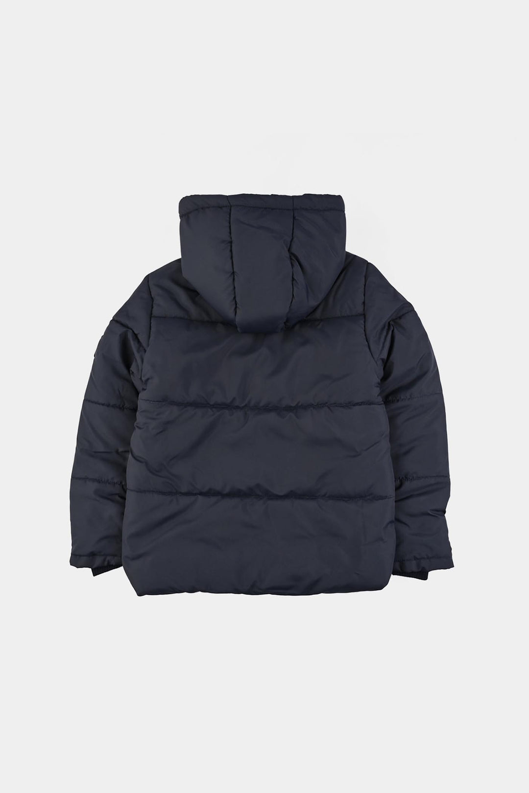 Boys Quilted Hooded Jacket F/S In Sports-NAVY