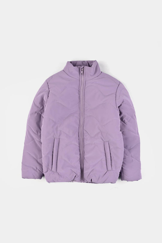 Girls Quilted Jacket F/S-Purple
