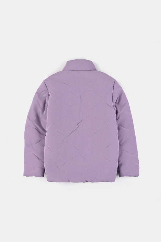 Girls Quilted Jacket F/S-Purple