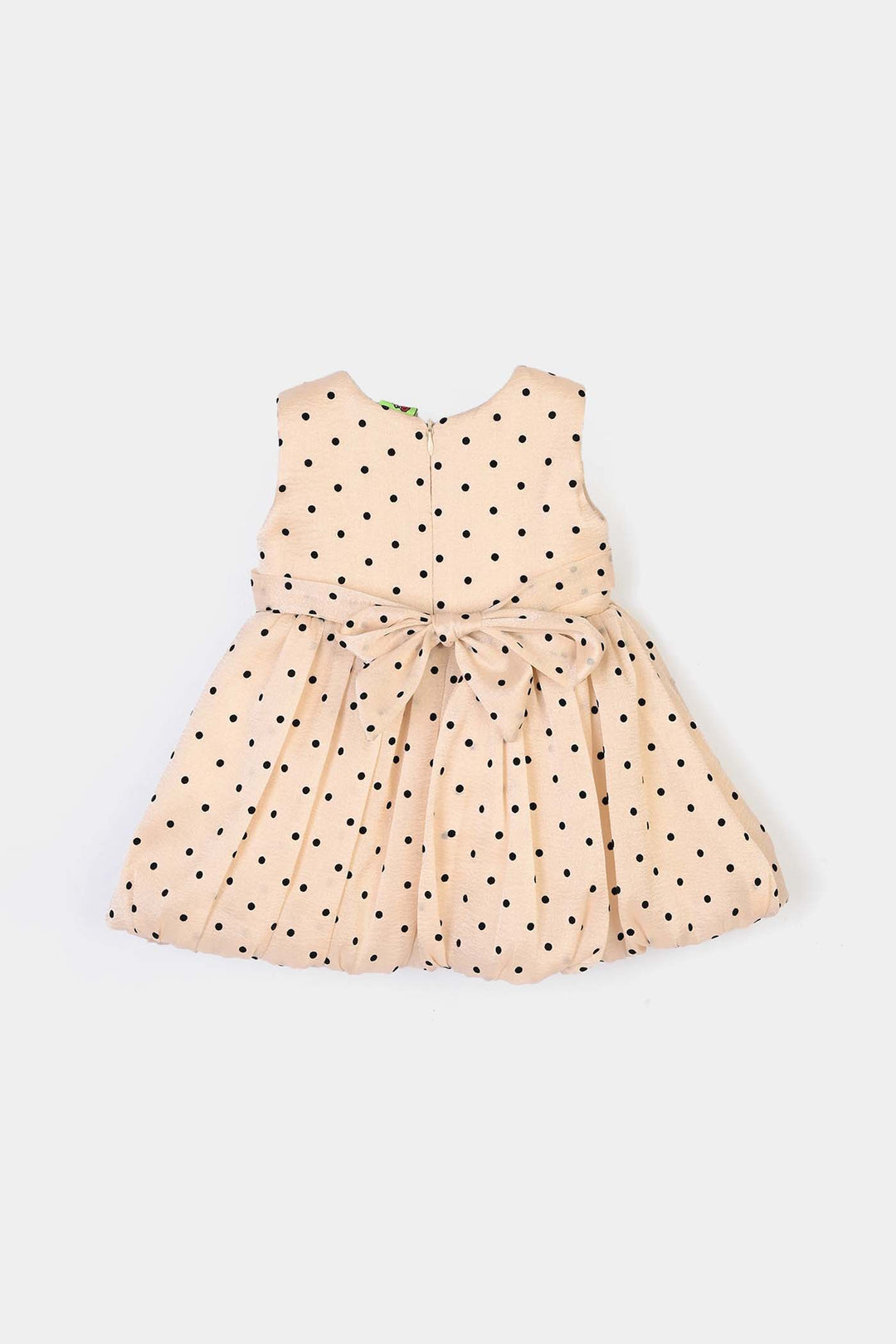 Infant Girls Organza Fancy Frock Polka Dream-Cream