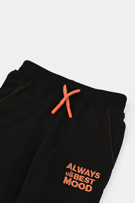 Infant Boys Jersey/Terry Pajama - Black