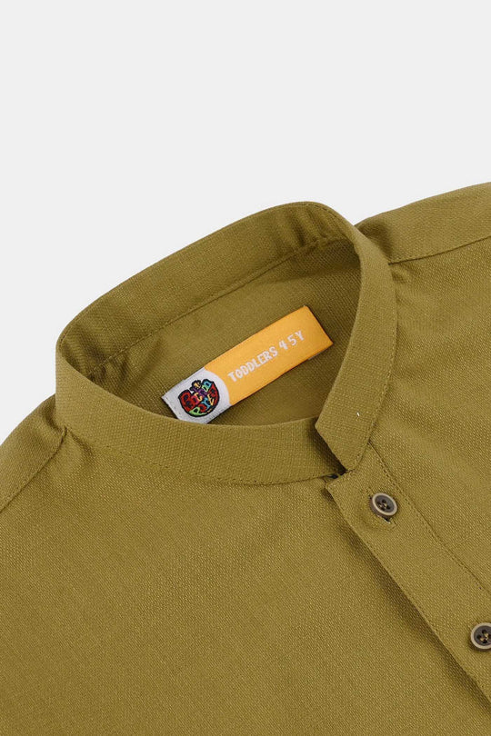 Boys Poly Viscose Kurta Pajama (Twill Tape) - Green