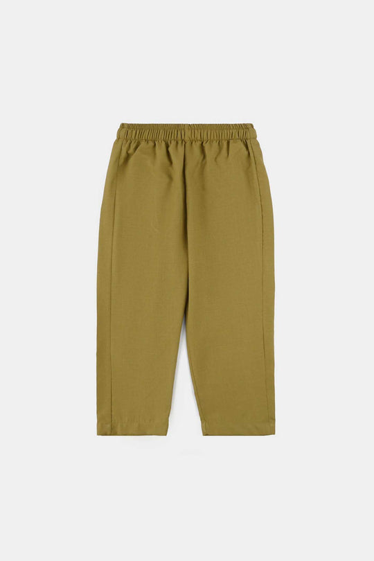Boys Poly Viscose Kurta Pajama (Twill Tape) - Green