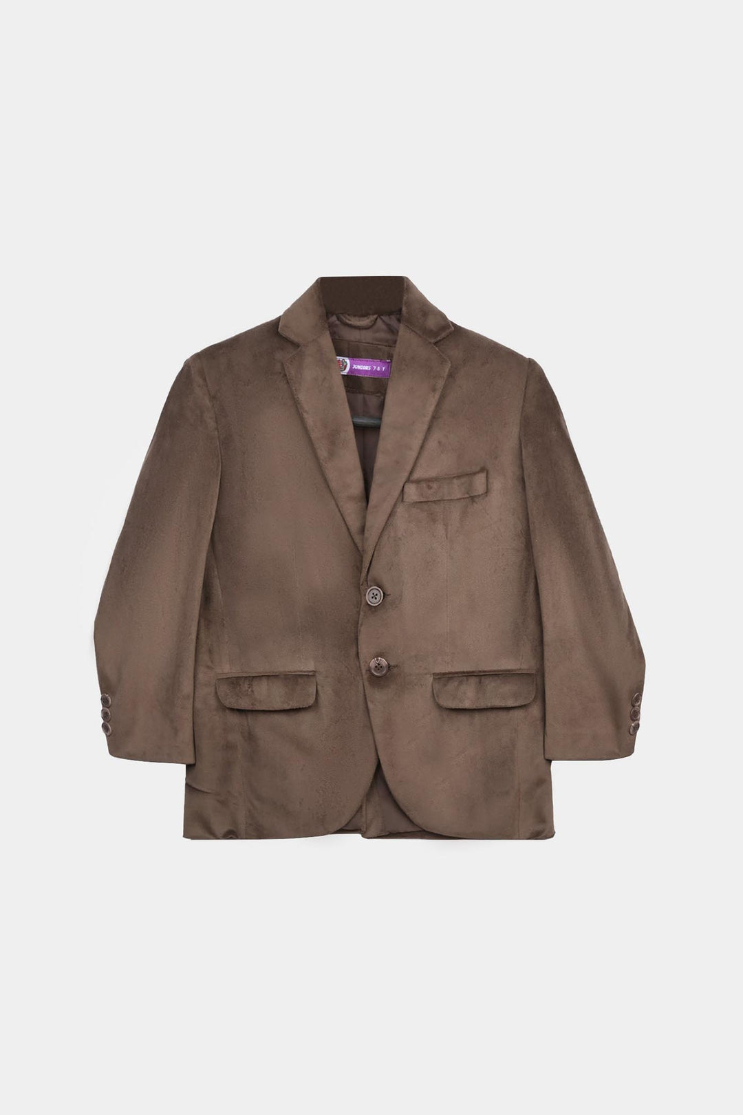Boys Suede Blazer - Light Brown