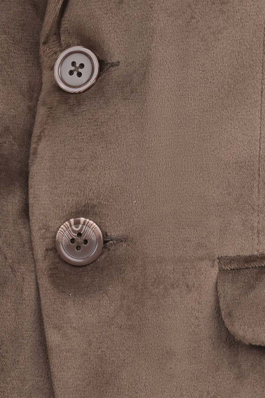 Boys Suede Blazer - Light Brown