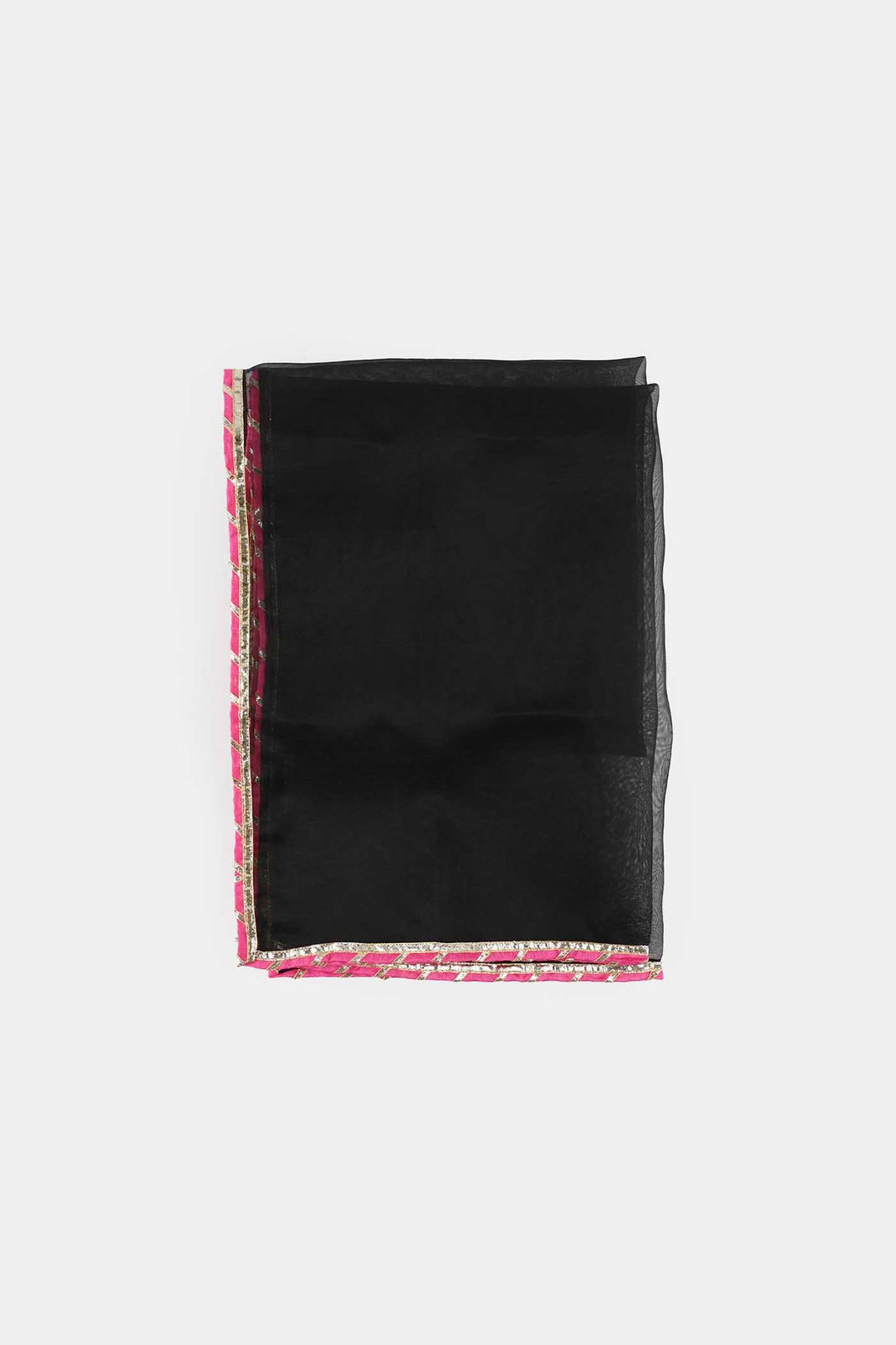 Girls Raw Silk 3-Piece Suit (Rangrez) - Black