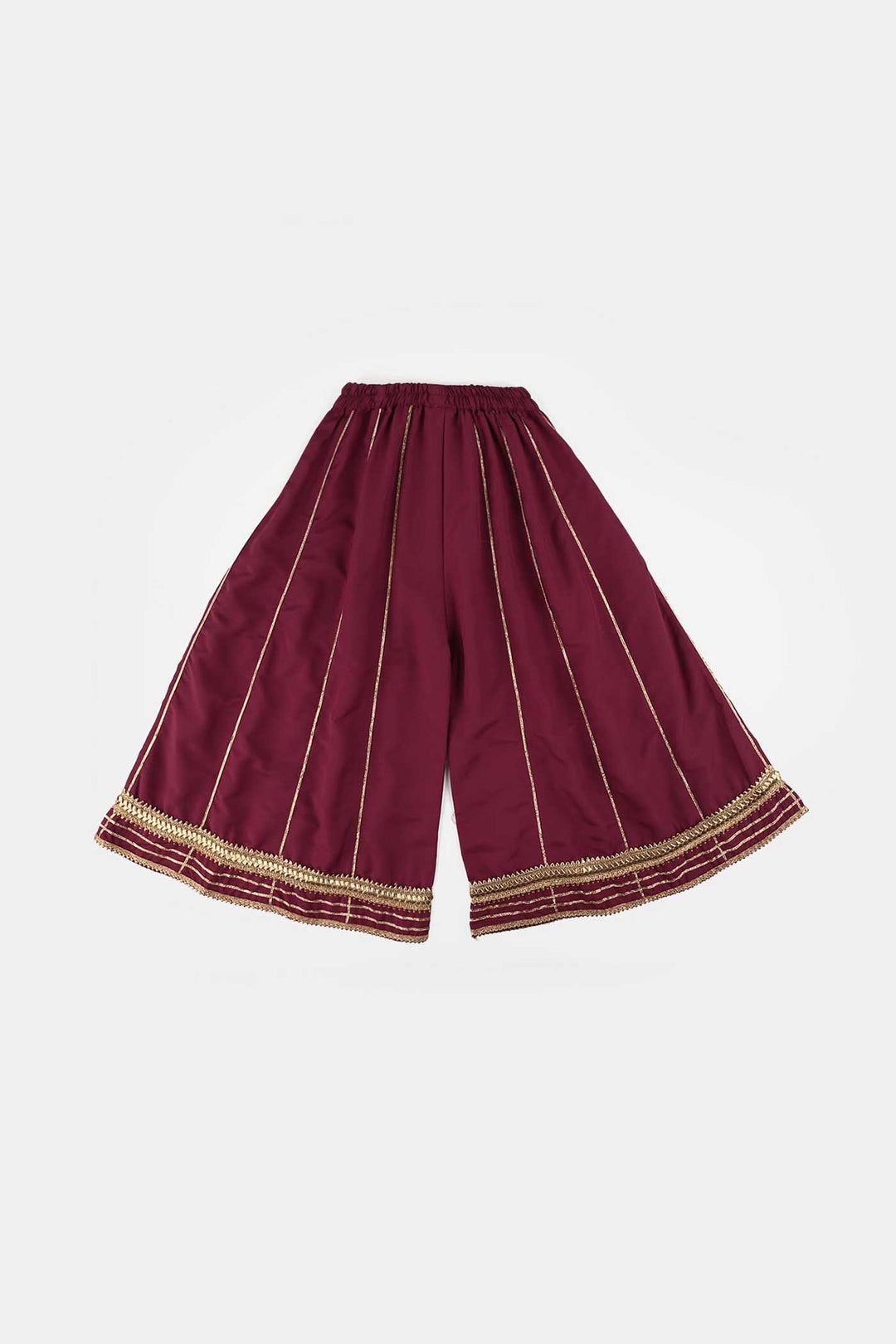 Girls Raw Silk 3-Piece Set (Jahan Ara) - Burgundy