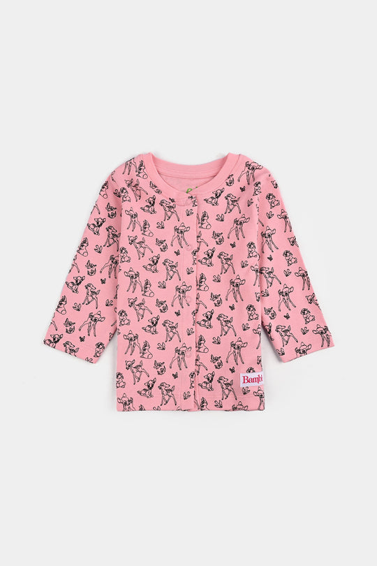 Infant Girls Cotton Interlock Bambi Cardigan Pack OF 3 - Pink.White