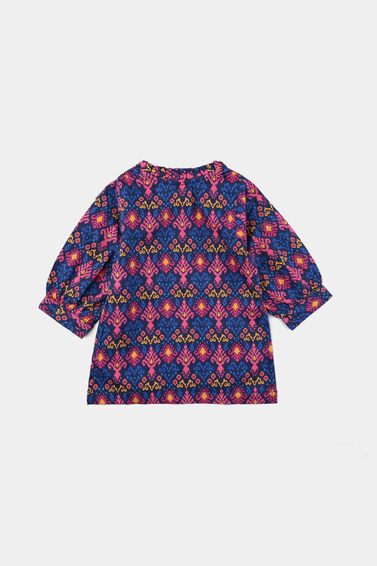 Infant Girls Cotton Poplin Printed Kurti Bahar-Multi