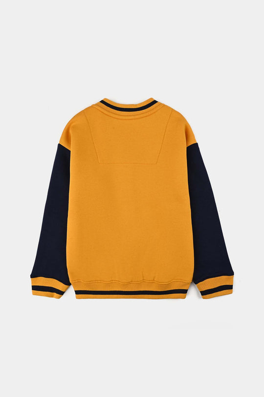 Girls Fleece Knitted Cardigan Happy Smile-Yellow