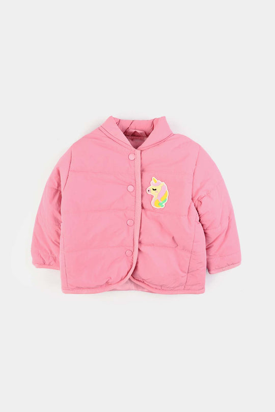 Infant Girls Quilted Jacket F/S-Pink