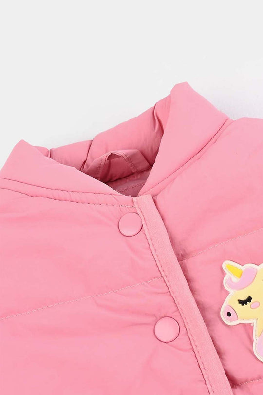 Infant Girls Quilted Jacket F/S-Pink