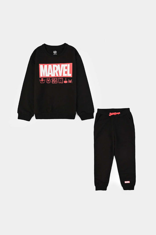 Boys Jersey/Terry 2 Piece Suit- Black