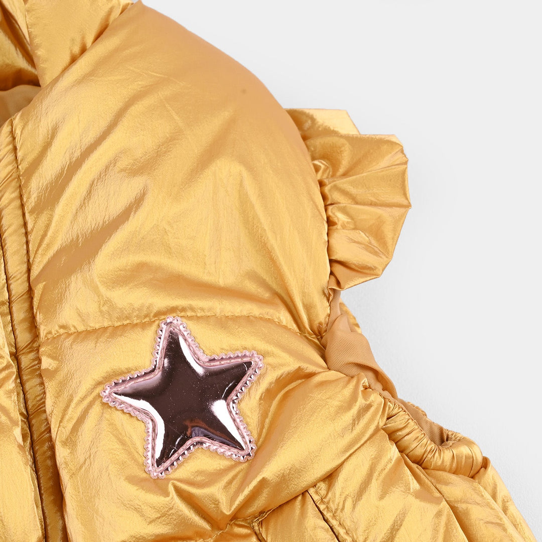 Infant Girls Quilted Jacket S/L Galaxy-GOLDEN
