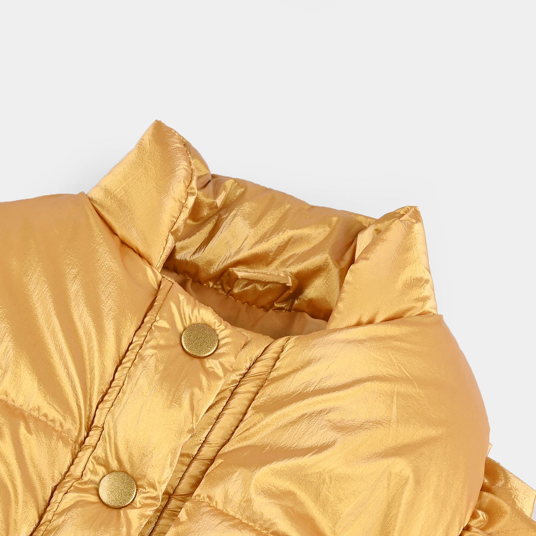 Infant Girls Quilted Jacket S/L Galaxy-GOLDEN