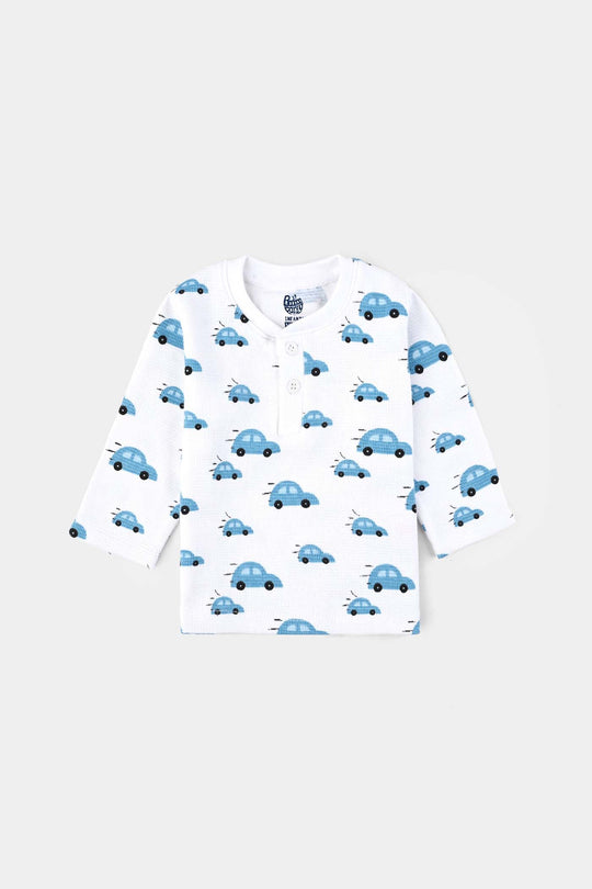 Infant Boys Thermal T-Shirt F/S Cars-White