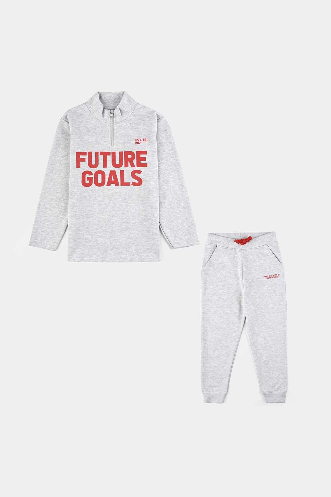 Boys Jersey/Terry 2 Piece Suit Future Goals-Grey
