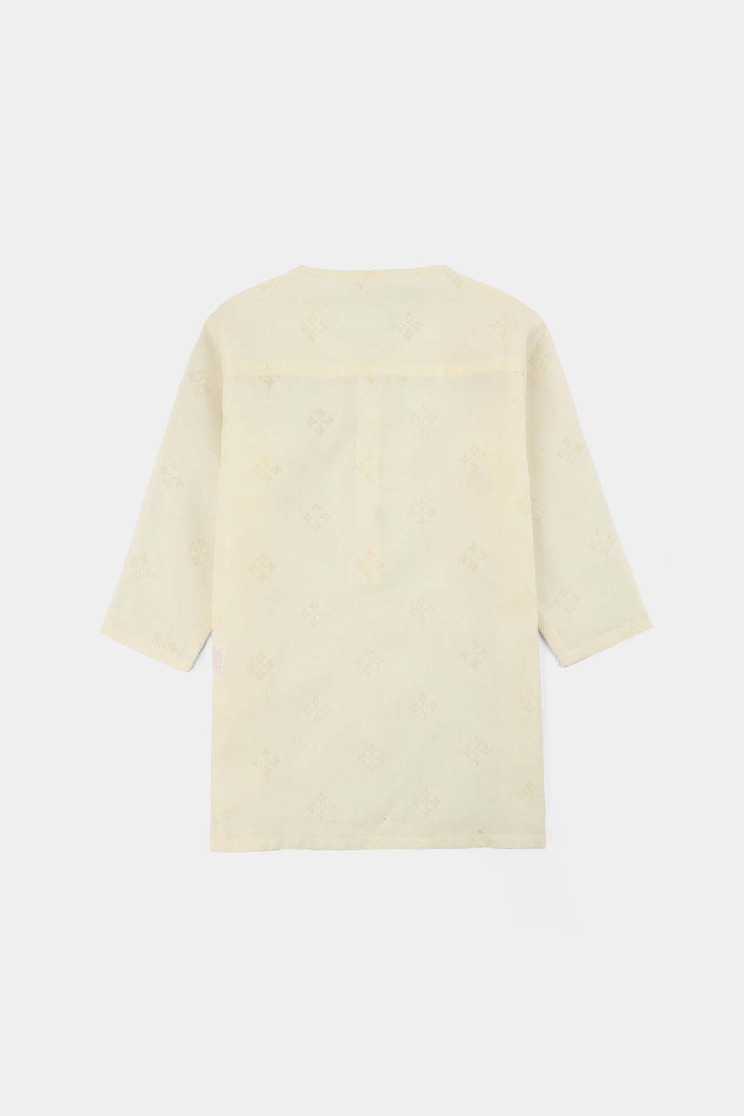 Infant Boys Poly Viscose Basic Kurta (After Glow) - Light Yellow
