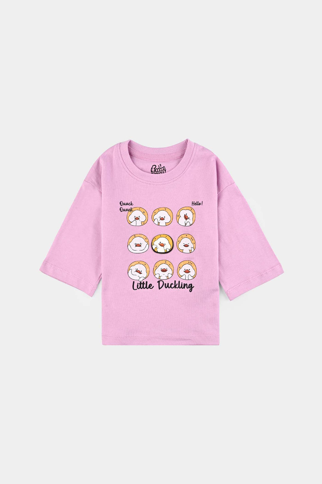 Infant Girls Jersey/Terry T-Shirt F/S Little Duckling-Pink