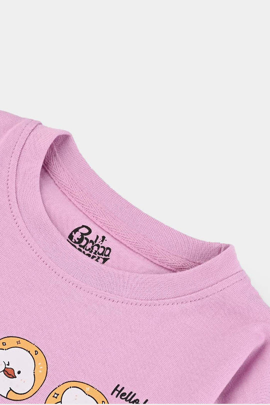 Infant Girls Jersey/Terry T-Shirt F/S Little Duckling-Pink