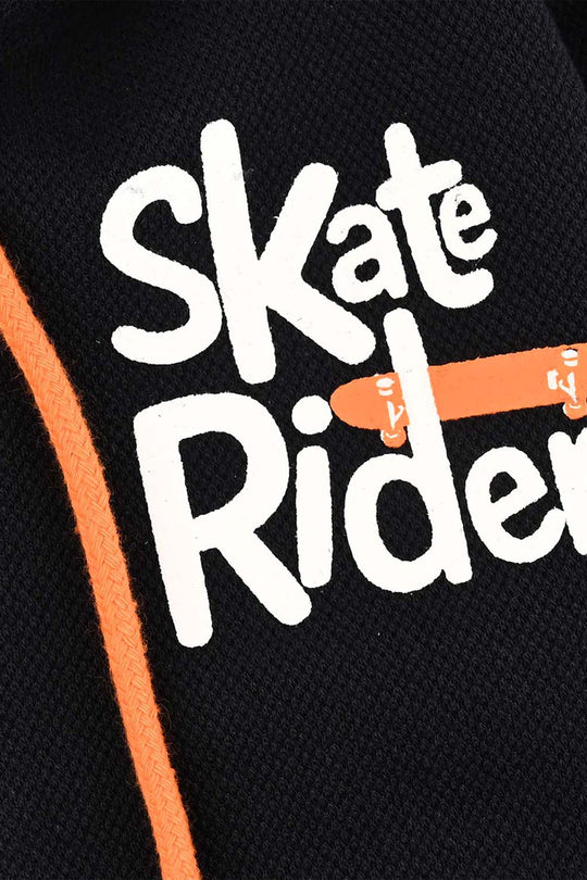 Boys Jumbo Pique Knitted Jacket Skate Rider-NAVY