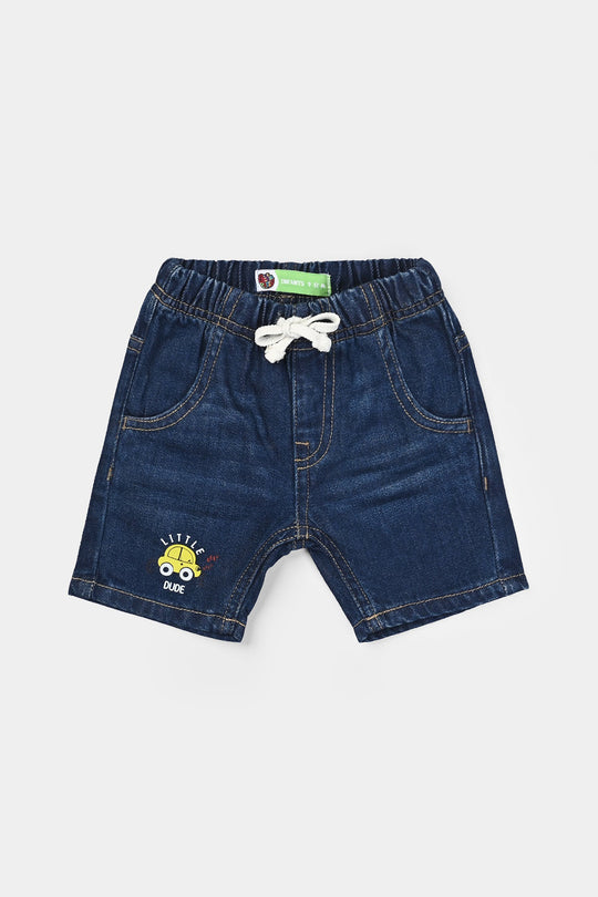 Infant Boys Denim Rigid Shorts - Dark Blue