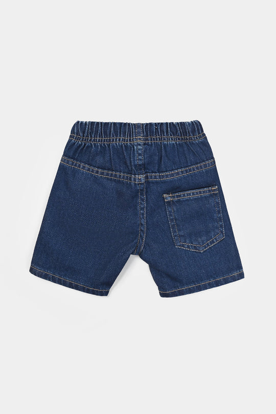 Infant Boys Denim Rigid Shorts - Dark Blue