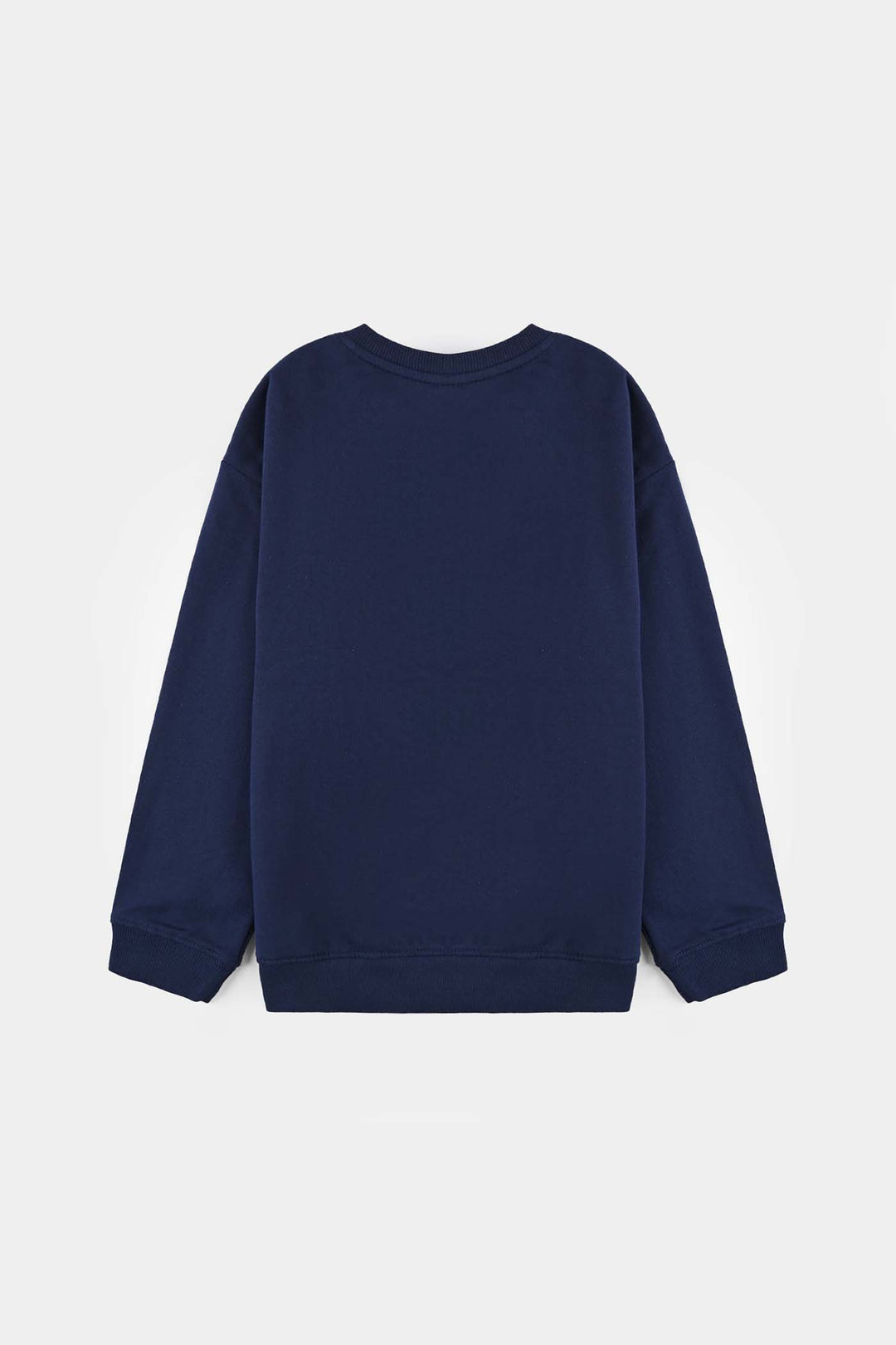 Girls Jersey/Terry Sweatshirt Little Flowers-NAVY