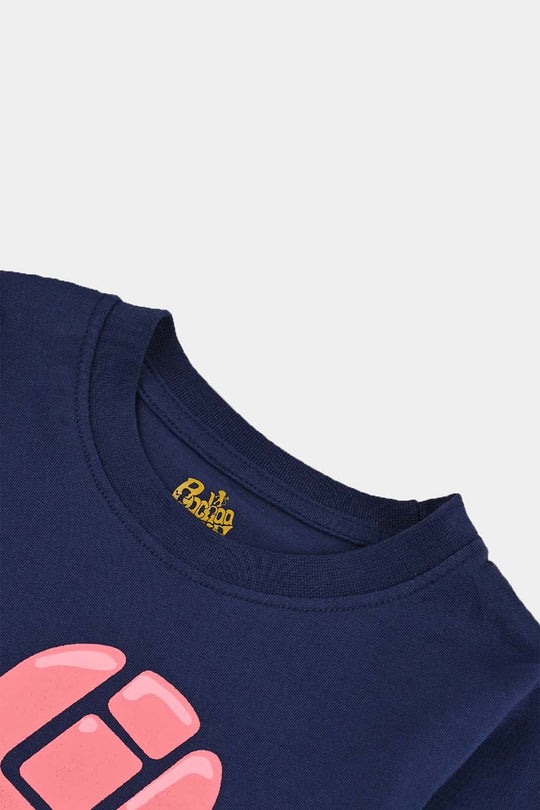 Girls Jersey/Terry T-Shirt F/S Lil SIS-PURPLE