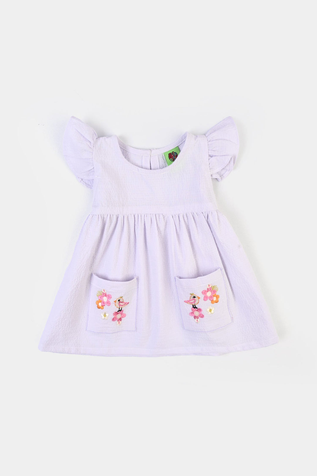 Infant Girls Cotton EMB Frock Sparrow-White