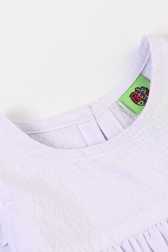 Infant Girls Cotton EMB Frock Sparrow-White