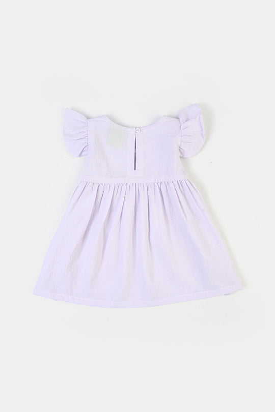 Infant Girls Cotton EMB Frock Sparrow-White