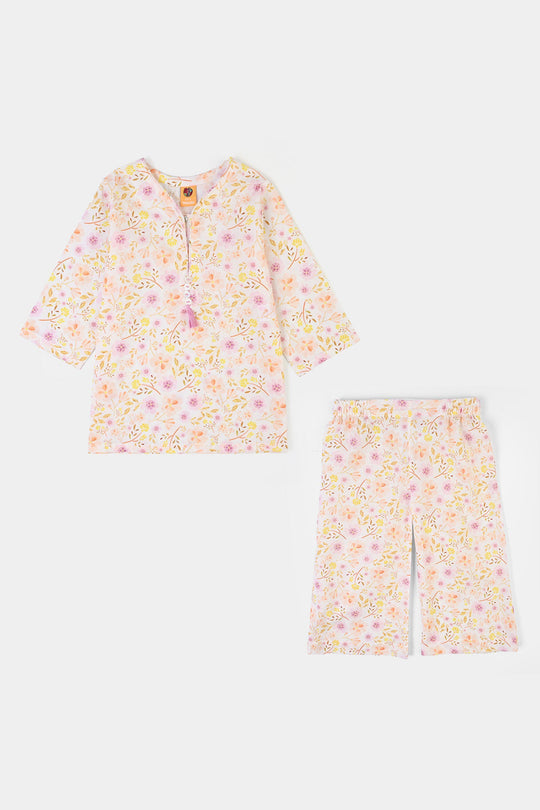 Girls Cotton Poplin Printed 2Piece Ditsy