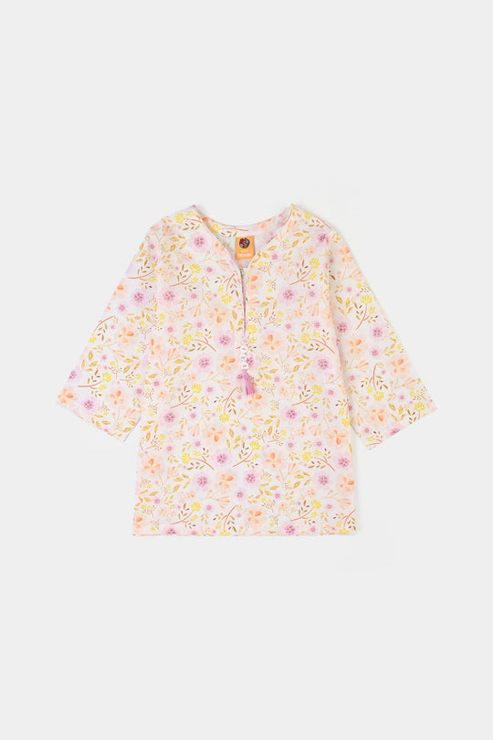 Girls Cotton Poplin Printed 2Piece Ditsy