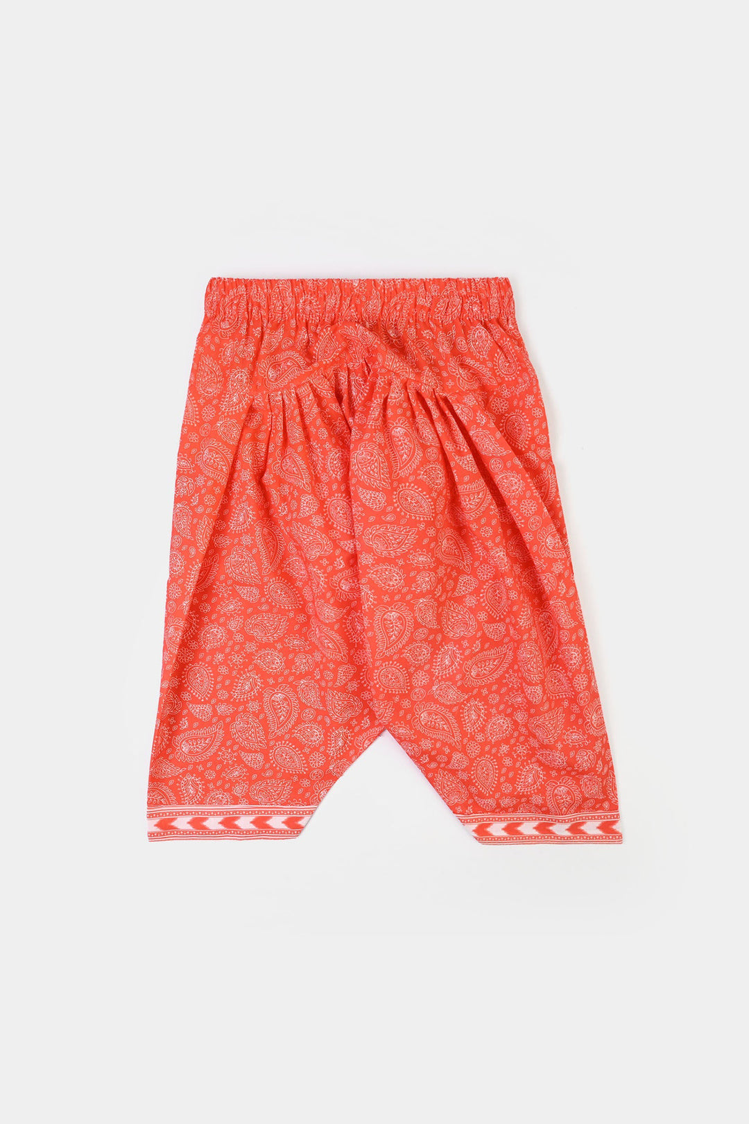 Girls Cotton Poplin Printed 2Piece Rang E Bahar-ORANGE