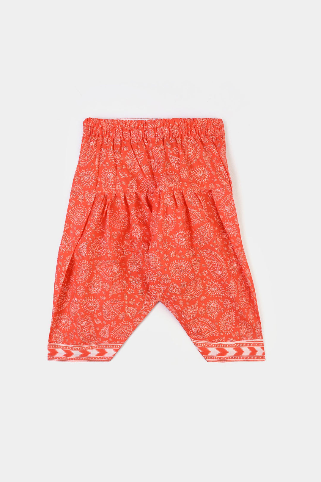Infant Girls Cotton Poplin Printed 2Piece Rang E Bahar-ORANGE
