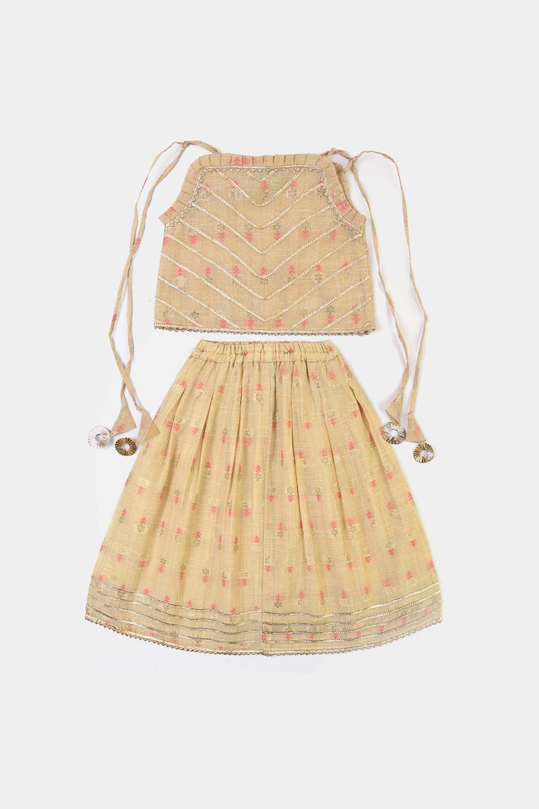Infant Girls Jacquard 2Pcs Riwaj-BEIGE